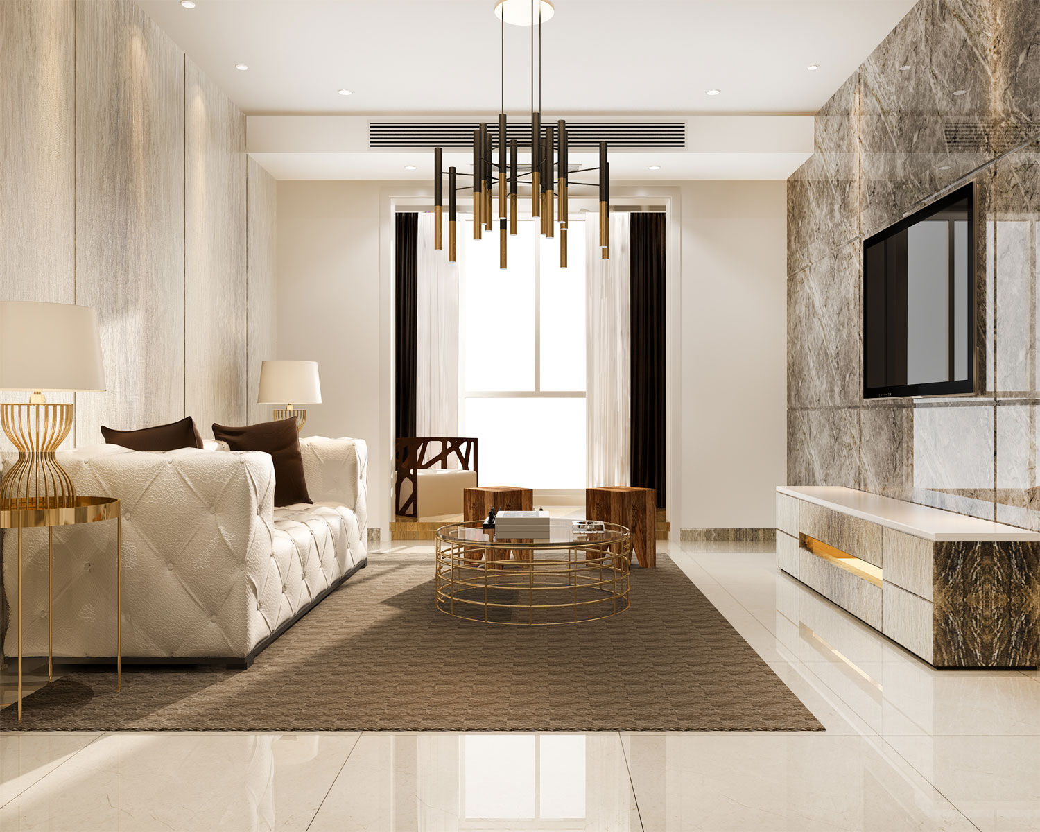 Modern and luxurious living room design by Artwaves